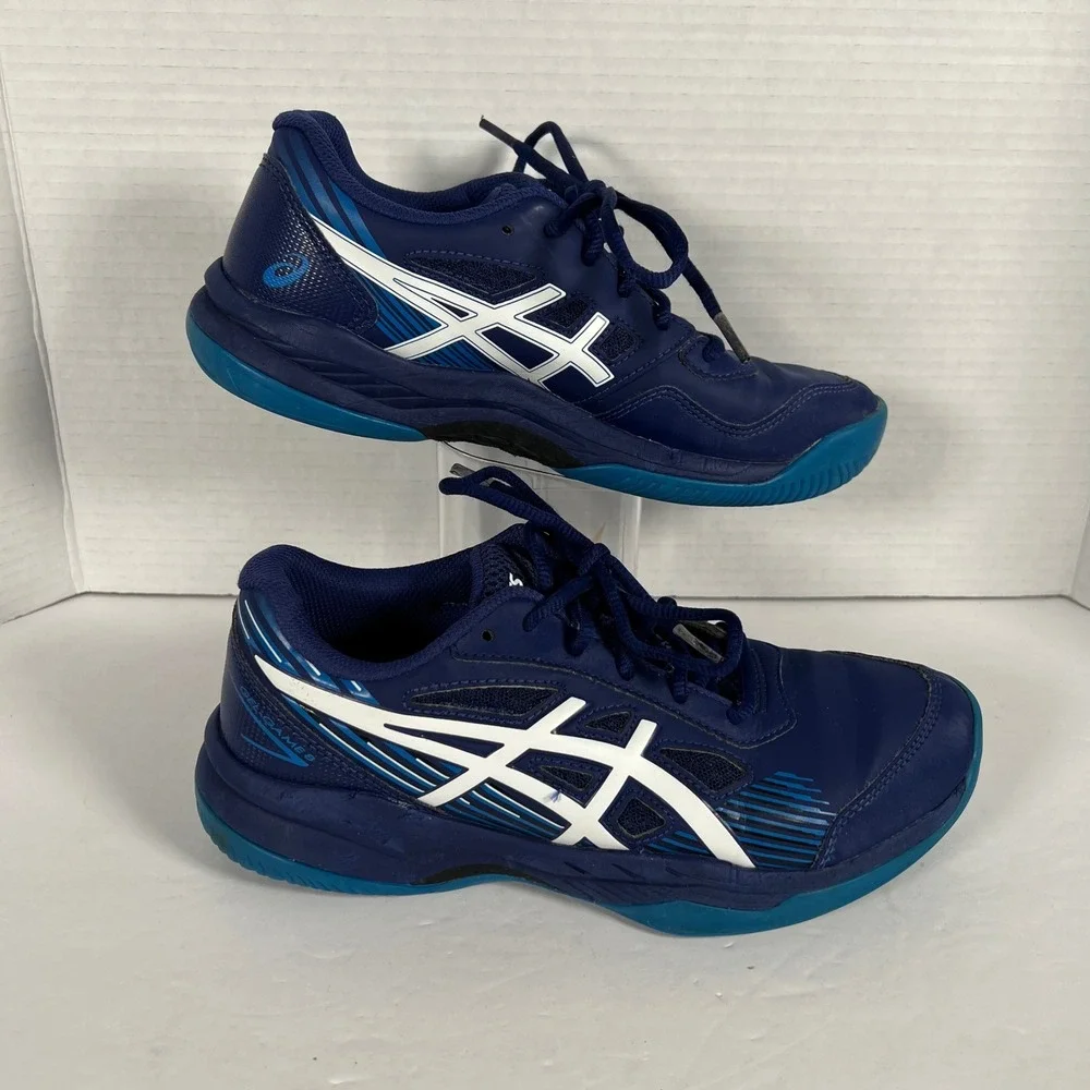 Asics Gel-Game 8 Womens Tennis Shoes Navy Blue‎ White 1044A025 Size 5.5 - Picture 2 of 7